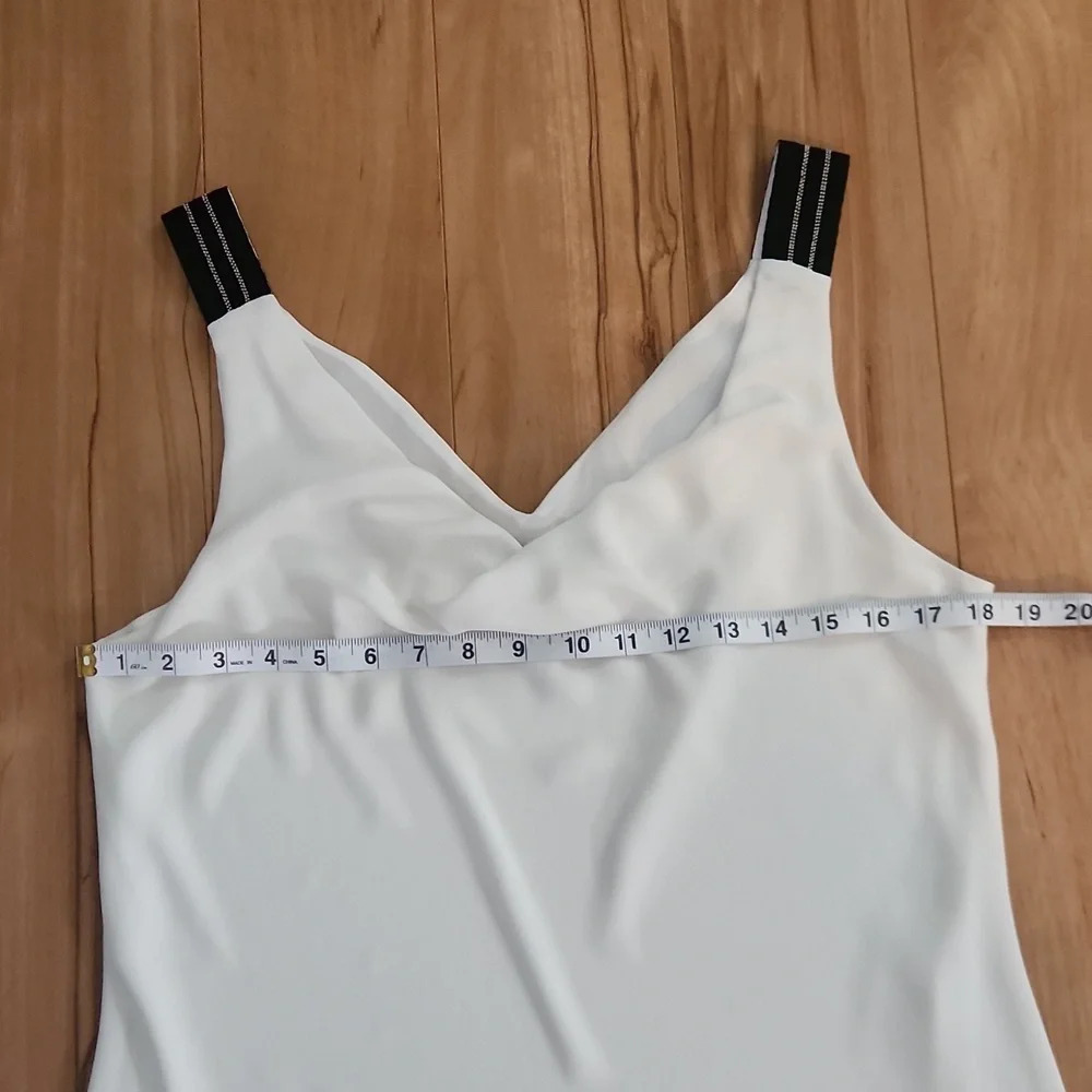 White House Black Market Ball Chain-Trim Draped Cami, Size Large - Picture 9 of 10